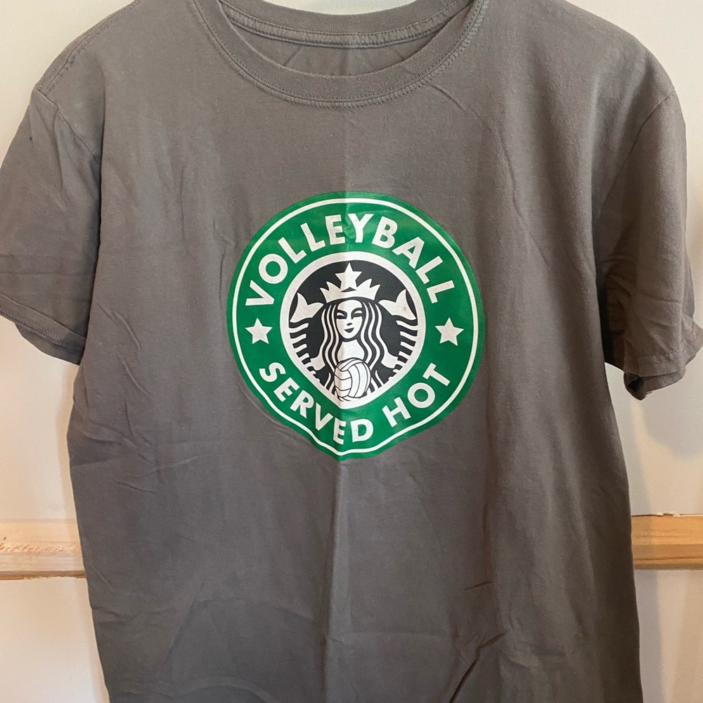 Gray Volleyball Graphic T-Shirt